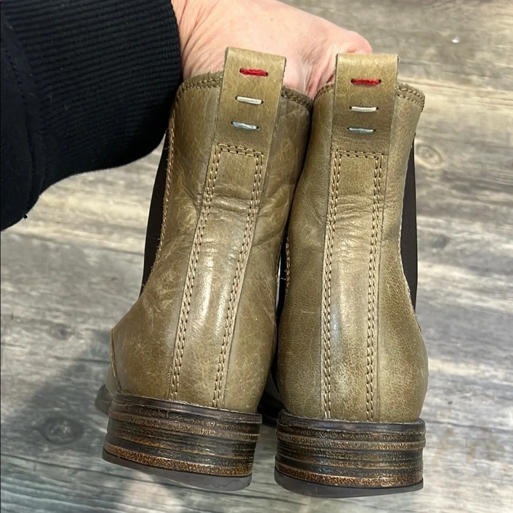 Eric Michael Khaki and Black Ankle Booties
